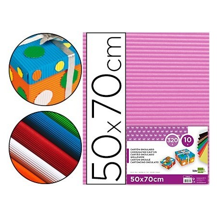 CARTON ONDULADO LIDERPAPEL 50 X 70CM 320G/M2 ROSA