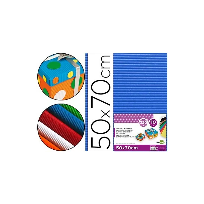 CARTON ONDULADO LIDERPAPEL 50 X 70CM 320G/M2 AZUL