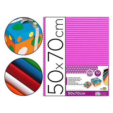 CARTON ONDULADO LIDERPAPEL 50 X 70CM 320G/M2 FUCSIA