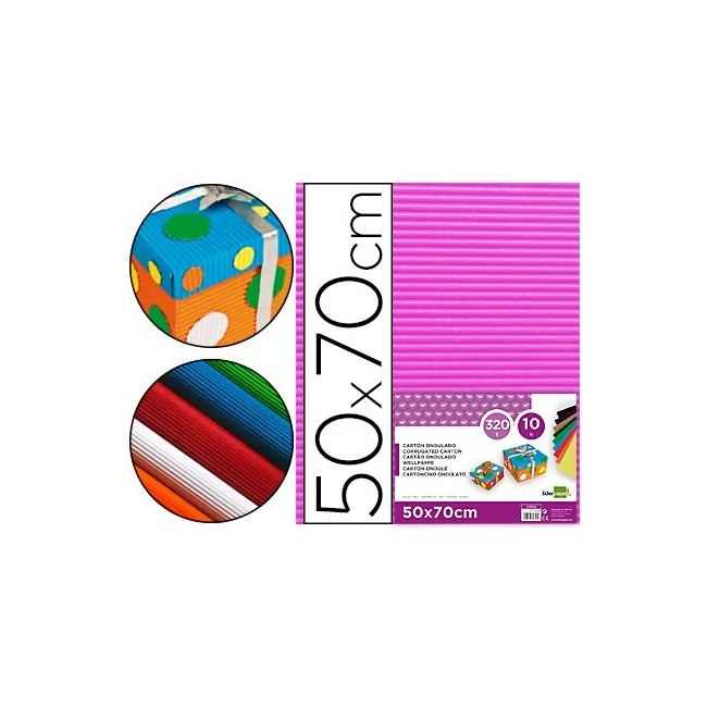 CARTON ONDULADO LIDERPAPEL 50 X 70CM 320G/M2 FUCSIA