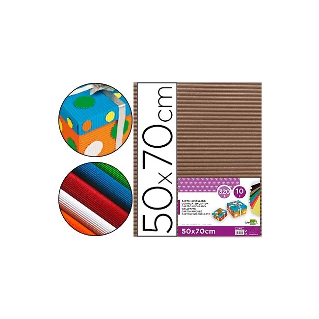 CARTON ONDULADO LIDERPAPEL 50 X 70CM 320G/M2 MARRON