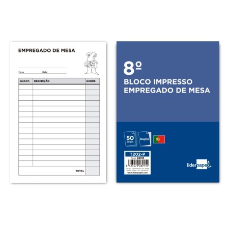 TALONARIO LIDERPAPEL CAMARERO OCTAVO -SIN IVA- 202 DUPLICADO-TEXTO ...