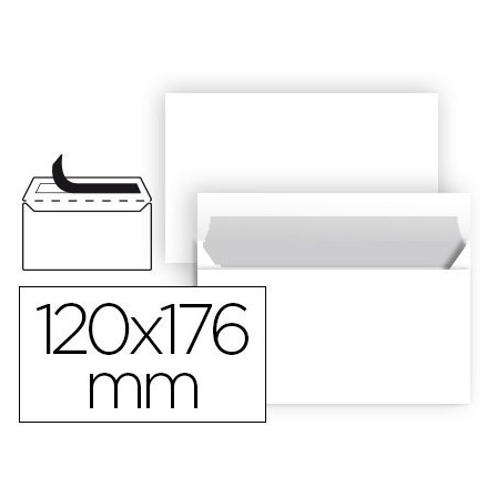 SOBRE LIDERPAPEL N 9 BLANCO COMERCIAL NORMALIZADO 120X176 MM TIRA D...