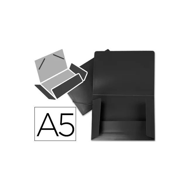 CARPETA LIDERPAPEL GOMAS SOLAPAS 34945 POLIPROPILENO DIN A5 NEGRA O...