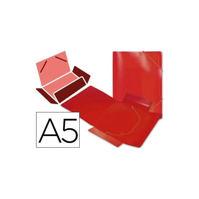CARPETA LIDERPAPEL GOMAS SOLAPAS 34970 POLIPROPILENO DIN A5 ROJA
