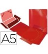 CARPETA LIDERPAPEL GOMAS SOLAPAS 34970 POLIPROPILENO DIN A5 ROJA