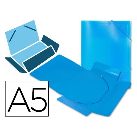 CARPETA LIDERPAPEL GOMAS SOLAPAS 34972 POLIPROPILENO DIN A5 AZUL