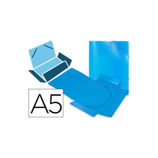 CARPETA LIDERPAPEL GOMAS SOLAPAS 34972 POLIPROPILENO DIN A5 AZUL