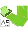 CARPETA LIDERPAPEL GOMAS SOLAPAS 34973 POLIPROPILENO DIN A5 VERDE