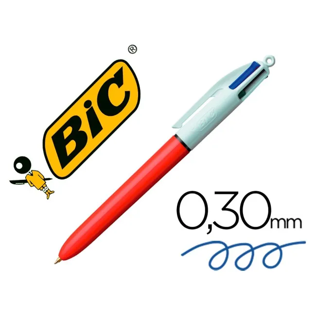 BOLIGRAFO BIC CUATRO COLORES PUNTA FINA 0,8 MM