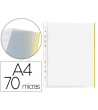 FUNDA MULTITALADRO Q-CONNECT DIN A4 70 MC PP CRISTAL CON BORDE AMAR...