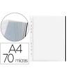 FUNDA MULTITALADRO Q-CONNECT DIN A4 70 MC PP CRISTAL CON BORDE NEGR...