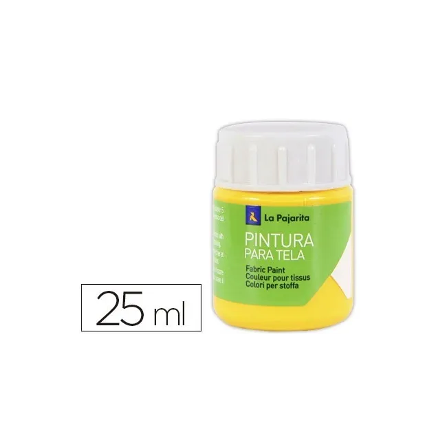 PINTURA PARA TELA LA PAJARITA AMARILLO REAL 25 ML