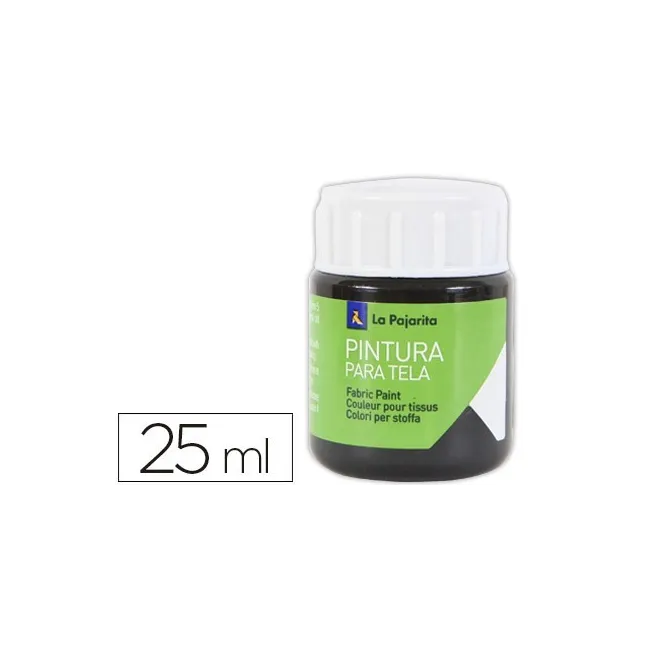 PINTURA PARA TELA LA PAJARITA NEGRO 25 ML