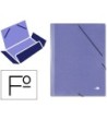 CARPETA LIDERPAPEL GOMAS FOLIO 3 SOLAPAS CARTON SIMIL PRESPAN AZUL