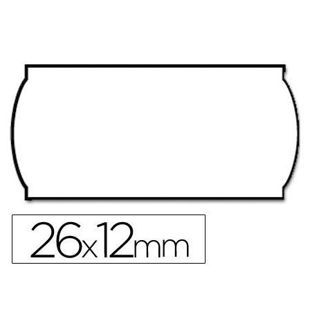 ETIQUETAS METO ONDULADAS 26 X 12 MM BLANCA ADH. 2 ROLLO DE 1500 ETI...