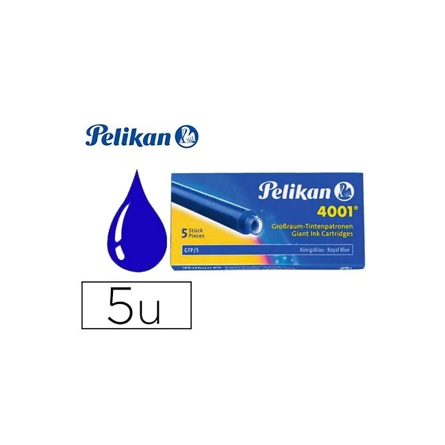 TINTA ESTILOGRAFICA PELIKAN GTP/5 AZUL REAL CAJA DE 5 CARTUCHOS