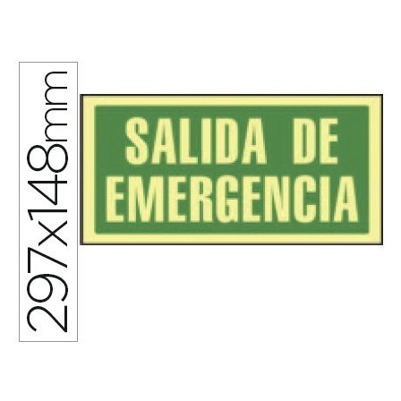 PICTOGRAMA SYSSA SEÑAL DE SALIDA DE EMERGENCIA EN PVC FOTOLUMINISCE...