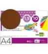 GOMA EVA LIDERPAPEL DIN A4 60G/M2 ESPESOR 1,5MM MARRON PAQUETE DE 1...