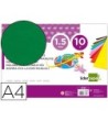 GOMA EVA LIDERPAPEL DIN A4 60G/M2 ESPESOR 1,5MM VERDE PAQUETE DE 10...