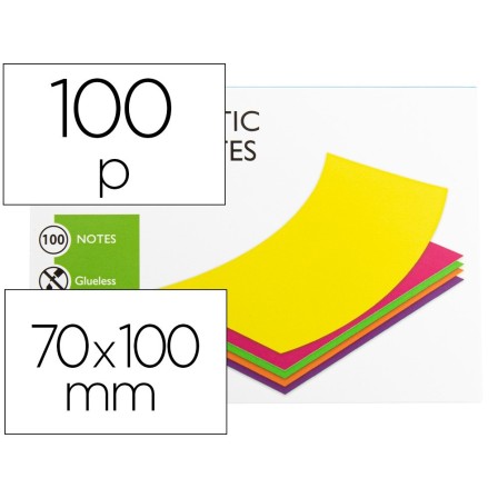 BLOC DE NOTAS MAGNETICAS QUITA Y PON Q-CONNECT 70X100 MM 100 HOJAS ...