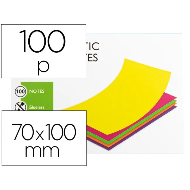 BLOC DE NOTAS MAGNETICAS QUITA Y PON Q-CONNECT 70X100 MM 100 HOJAS ...