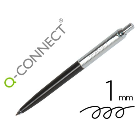 BOLIGRAFO Q-CONNECT PREMIUM METALICO RETRACTIL CON CLIP COLOR NEGRO...
