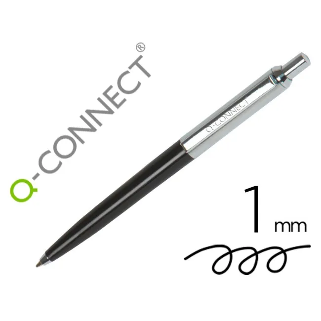 BOLIGRAFO Q-CONNECT PREMIUM METALICO RETRACTIL CON CLIP COLOR NEGRO...