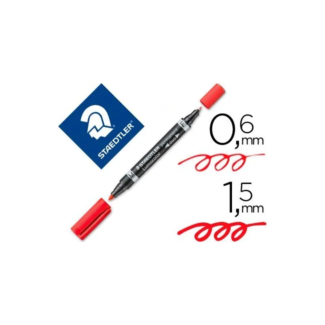 ROTULADOR STAEDTLER LUMOCOLOR PERMANENTE DUO 348 ROJO PUNTA F 0,6 M...