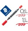 ROTULADOR STAEDTLER LUMOCOLOR PERMANENTE DUO 348 ROJO PUNTA F 0,6 M...