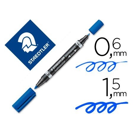 ROTULADOR STAEDTLER LUMOCOLOR PERMANENTE DUO 348 AZUL PUNTA F 0,6 M...
