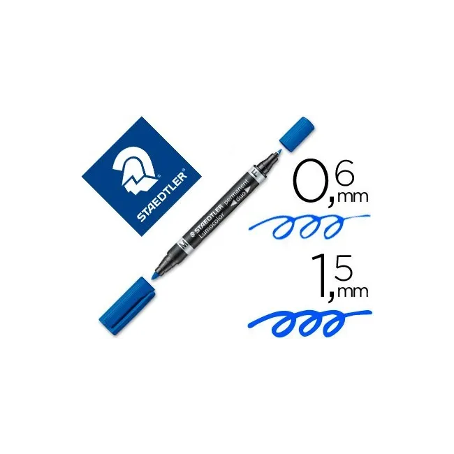 ROTULADOR STAEDTLER LUMOCOLOR PERMANENTE DUO 348 AZUL PUNTA F 0,6 M...