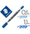 ROTULADOR STAEDTLER LUMOCOLOR PERMANENTE DUO 348 AZUL PUNTA F 0,6 M...