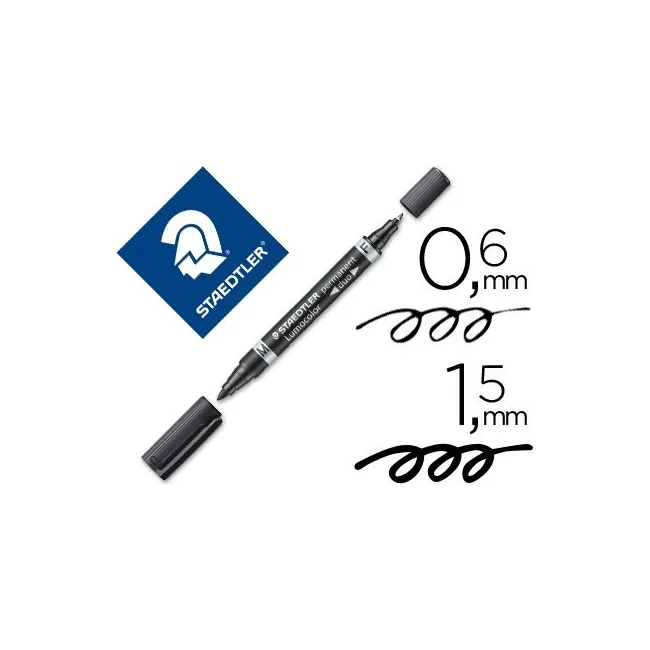 ROTULADOR STAEDTLER LUMOCOLOR PERMANENTE DUO 348 NEGRO PUNTA F 0,6 ...