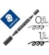 ROTULADOR STAEDTLER LUMOCOLOR PERMANENTE DUO 348 NEGRO PUNTA F 0,6 ...