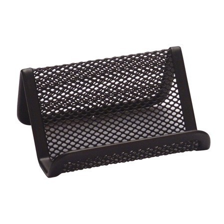 PORTATARJETA Q-CONNECT METALICO NEGRO 11X7,5X5 CM