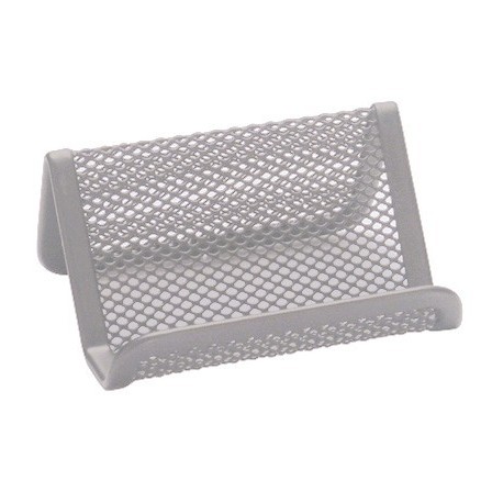 PORTATARJETA Q-CONNECT METALICO PLATEADO 11X7,5X5 CM