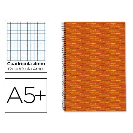 CUADERNO ESPIRAL LIDERPAPEL CUARTO MULTILIDER TAPA FORRADA 80H 80 G...