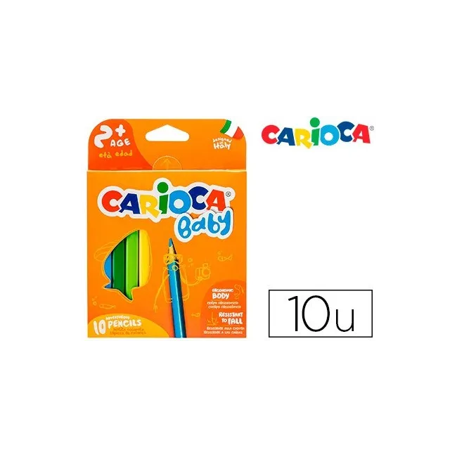 LAPICES DE COLORES CARIOCA BABY 2 AÑOS CAJA DE 10 COLORES SURTIDOS