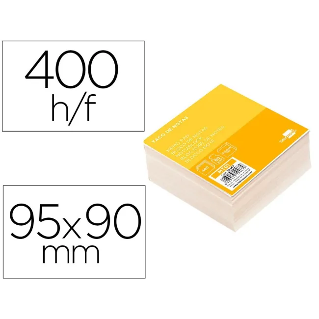 TACO LIDERPAPEL SIN ENCOLAR 95 X 90 X 40MM BLANCO