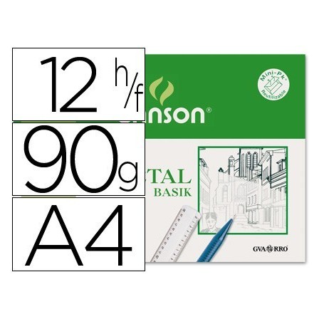 PAPEL VEGETAL GUARRO DIN A4 90-95 GR -MINIPACK DE 12 HOJAS