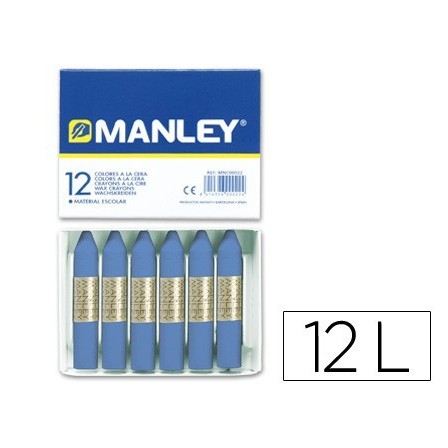 LAPICES CERA MANLEY UNICOLOR AZUL ULTRAMAR -CAJA DE 12 N.18