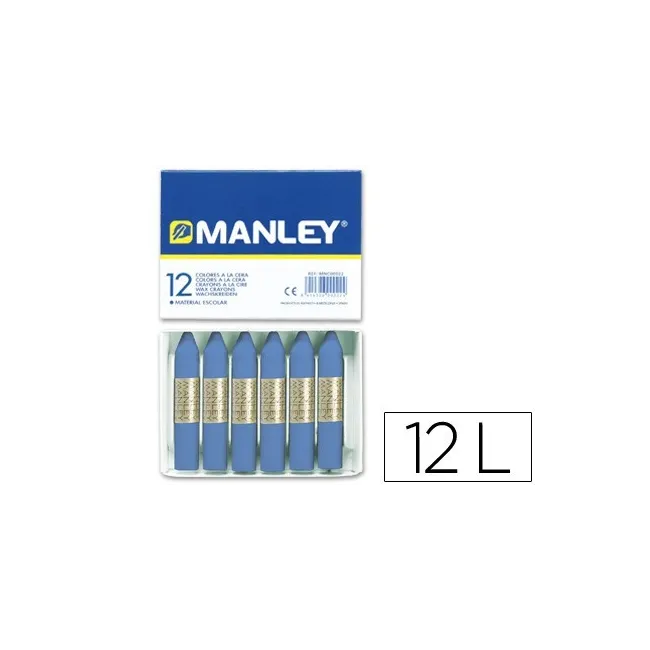 LAPICES CERA MANLEY UNICOLOR AZUL ULTRAMAR -CAJA DE 12 N.18