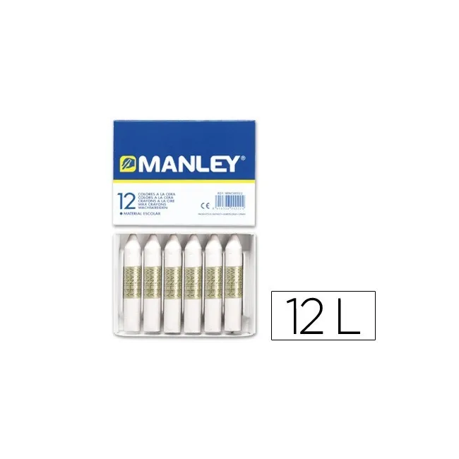LAPICES CERA MANLEY UNICOLOR BLANCO -CAJA DE 12 N.1
