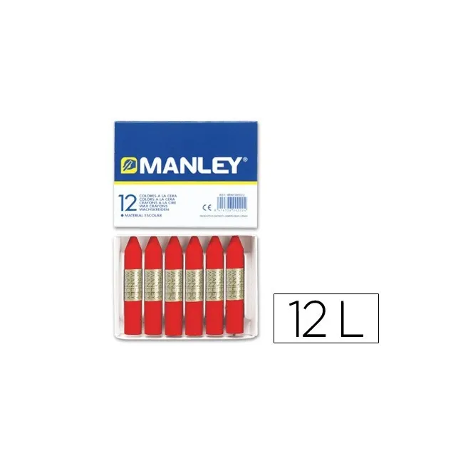 LAPICES CERA MANLEY UNICOLOR ROJO ESCARLATA -CAJA DE 12 N.9