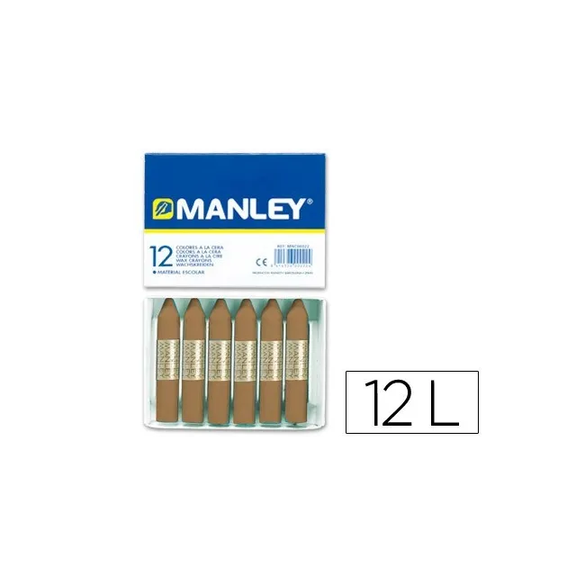 LAPICES CERA MANLEY UNICOLOR TIERRA SOMBRA TOSTADO Nº 68 CAJA DE 12