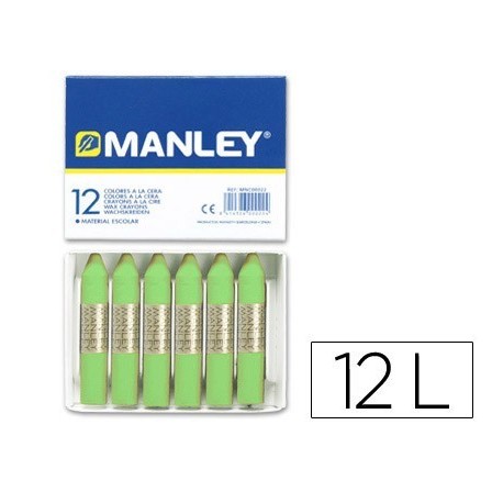 LAPICES CERA MANLEY UNICOLOR VERDE AMARILLENTO -CAJA DE 12 N.22