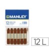 LAPICES CERA MANLEY UNICOLOR PARDO -CAJA DE 12