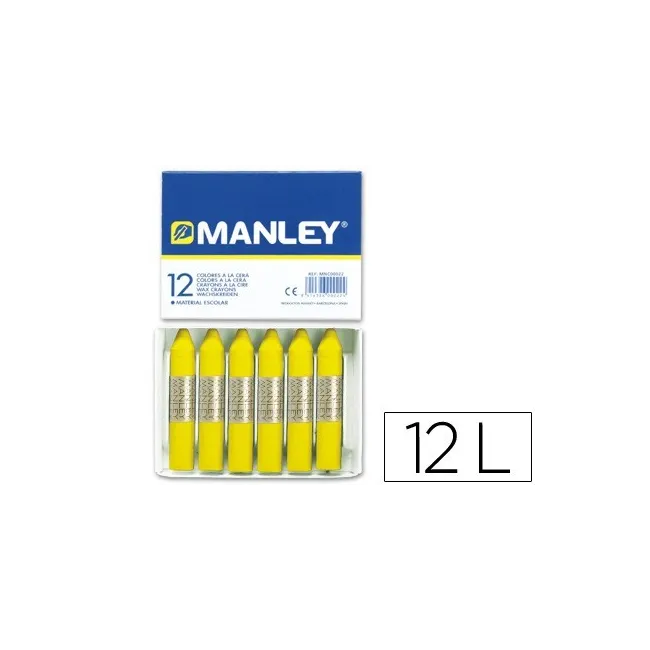 LAPICES CERA MANLEY UNICOLOR AMARILLO LIMON -CAJA DE 12 N.2