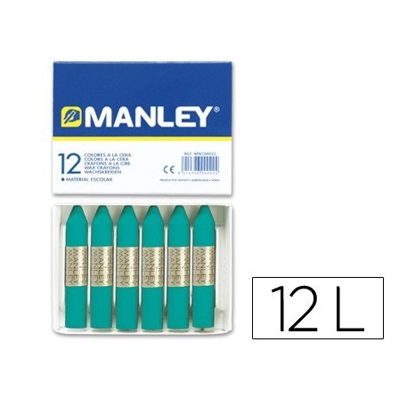 LAPICES CERA MANLEY UNICOLOR VERDE AZULADO -CAJA DE 12 N.23